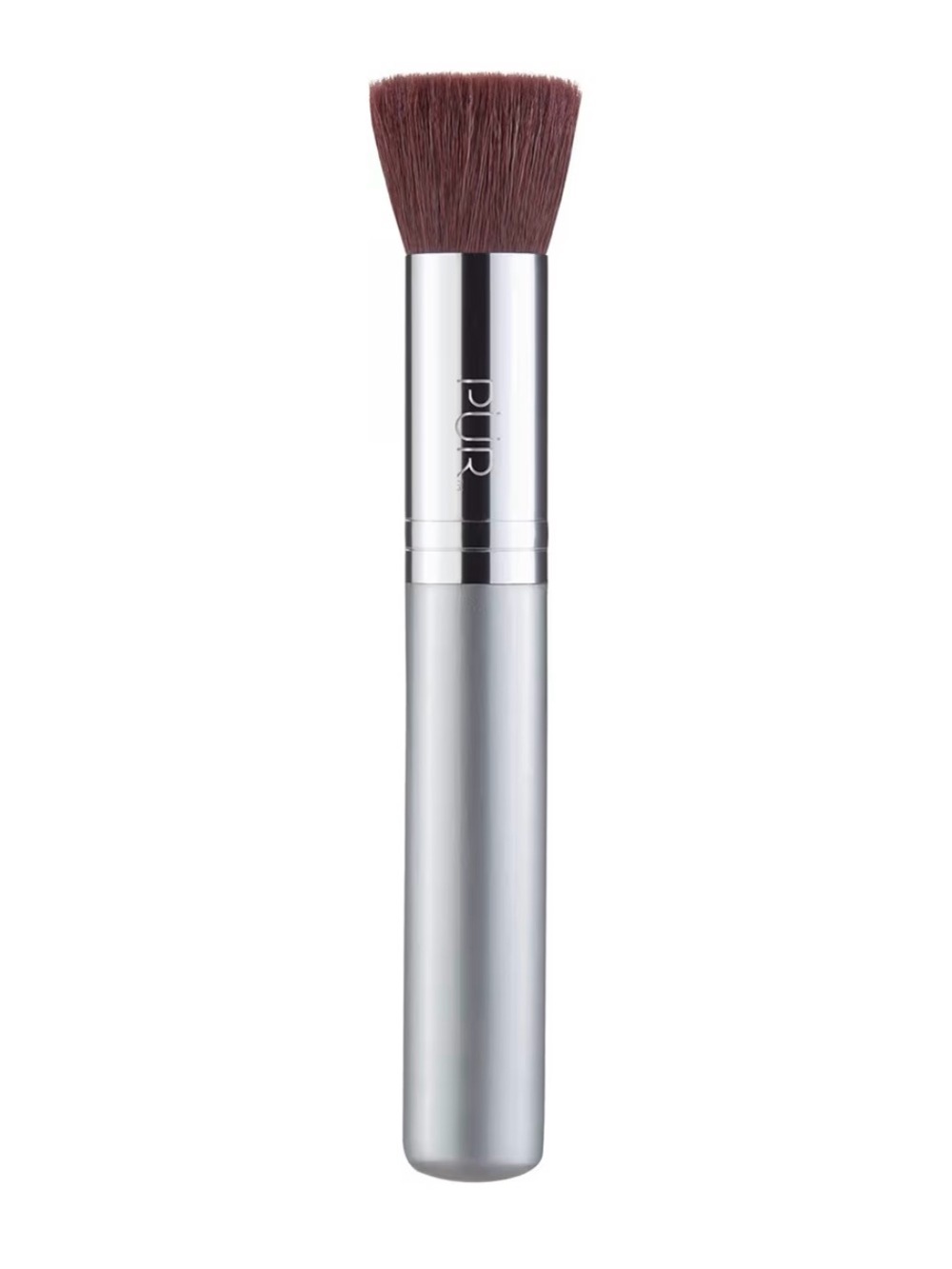 NIP New Pur Silver Flat Top Kabuki Chisel Makeup Face Brush Cruelty-Free